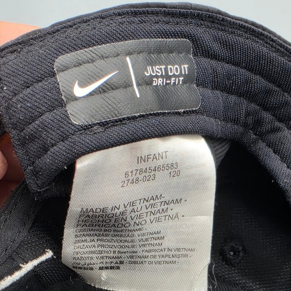 Nike Hat Infant OS Black Dri-FIT Swoosh Baseball Cap Adjustable Sport 2748-023 - Picture 6 of 6